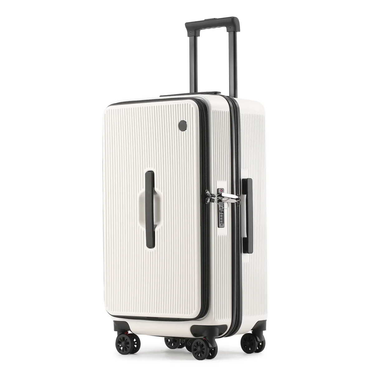 valise premium pure pc à double ouverture 20/25/29 pouces avec serrure tsa, compartiment de rangement 1:9/3:7, valise de voyage à 4/5 roues pivotantes pour toutes les voyages
