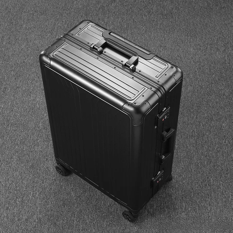 valise de voyage tout aluminium 2026 sur roulettes avec serrure à combinaison, bagage à roulettes pour homme, grande taille, bagage à main