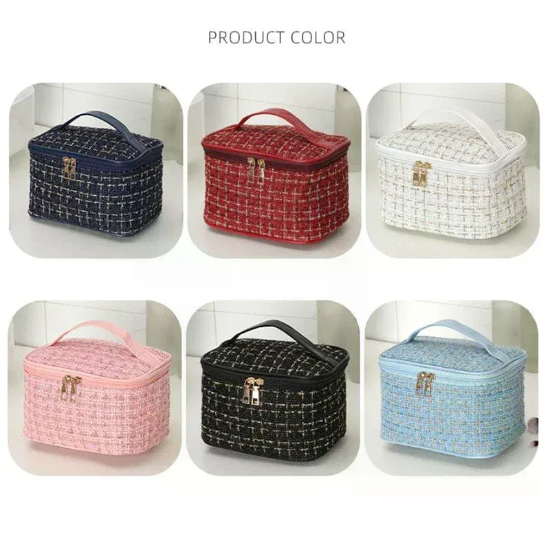 Nouveau sac de maquillage Portable pour femmes avec sac de toilette portatif de grande capacité, organisateur cosmétique essentiel pour le rangement des toilettes