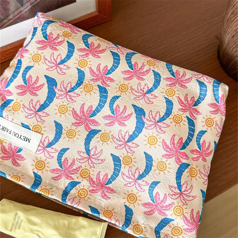 trousse de toilette portable à motif palmier tropical, sac de voyage pour maquillage et articles divers, organisateur à main pour vacances