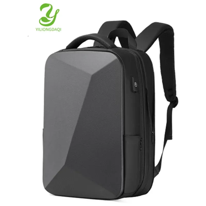 sac dos abs olighard shell multifonction antivol étanche polyester noir triangles carrés bandes latérales poignée souple ceinture air compartiment voyage affaires étudiant