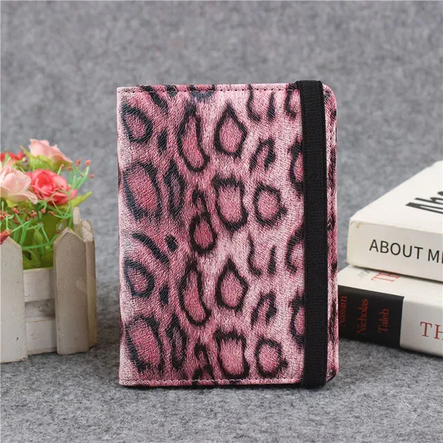 housse de passeport avec bande de fixation, étanche, avec clip intégré, protection rfid, motif léopard, porte-passeport, accessoires de voyage