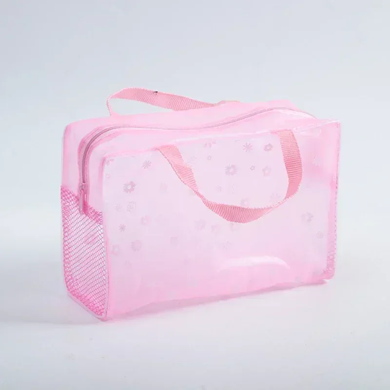 sac à cosmétiques transparent en pvc, 1 pièce, trousse de maquillage transparente pour femmes et filles, trousse de beauté étanche à fermeture éclair, sac à main de voyage, trousse de toilette