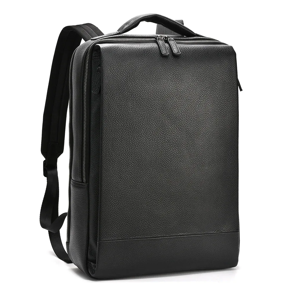 sac à dos en cuir véritable pour hommes, nouveau design, sac à dos de voyage, décontracté, pour l'école, pour ordinateur portable, grand format