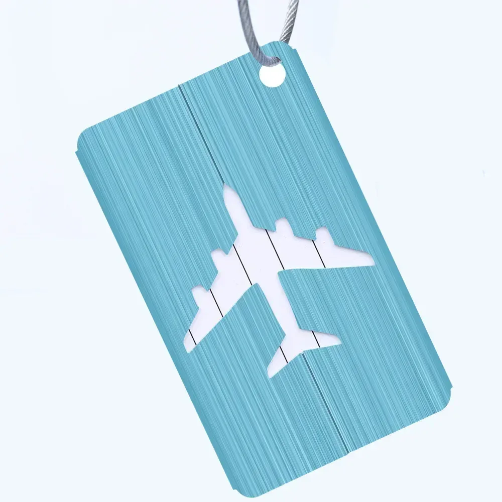 étiquettes de bagage de voyage en métal de mode étiquettes de nom de bagage porte-étiquette d'adresse de valise étiquette de bagage en alliage d'aluminium accessoires de voyage