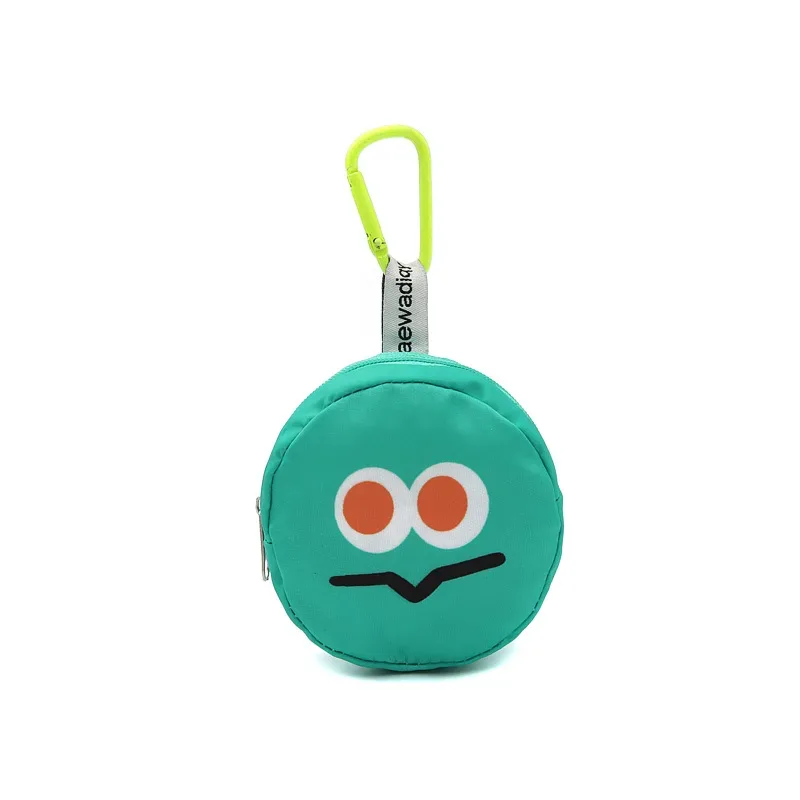 sac de rangement de clés pour femmes, design tendance, visage de dessin animé souriant mignon, mini écouteurs, sac de rangement de clés, porte-monnaie pendentif, sac de clés pour filles