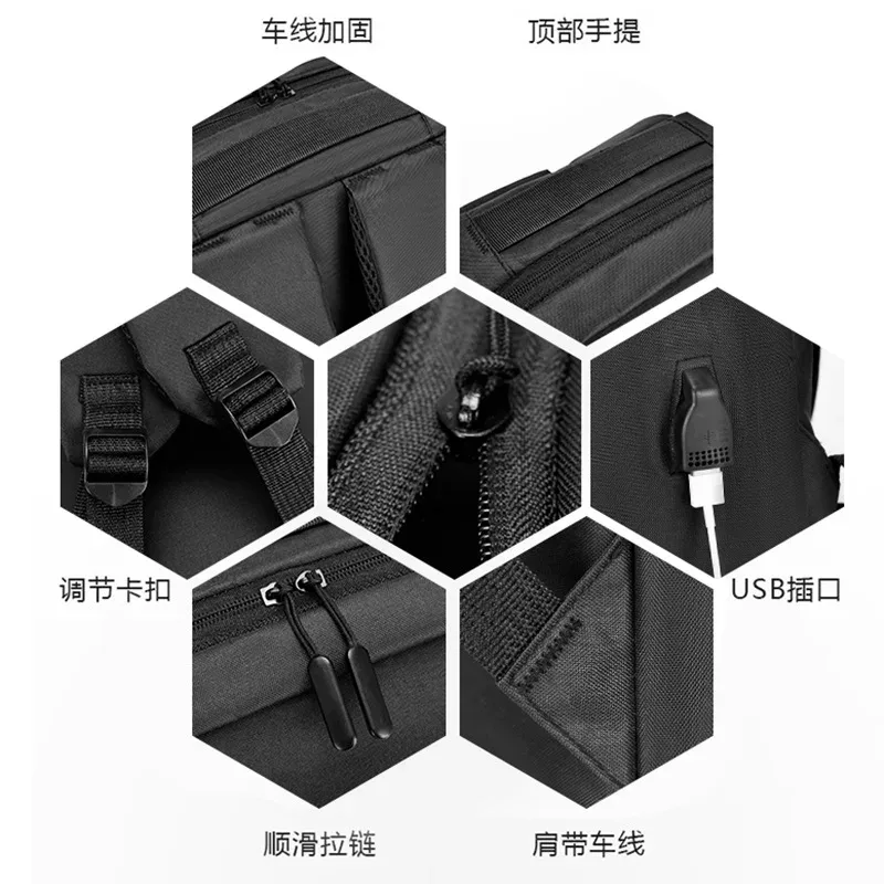 sac à dos pour ordinateur portable, sac de voyage imperméable de grande capacité pour hommes d'affaires, sac à dos décontracté pour le bureau et l'école