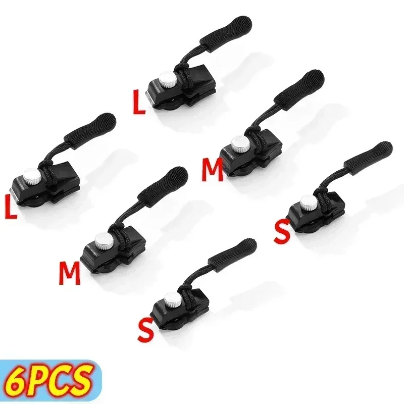 kit de réparation de fermeture éclair instantanée, 2 à 6 pièces, fixation de fermeture éclair de remplacement, dents coulissantes, tête de fermeture éclair de sauvetage, 3 tailles différentes