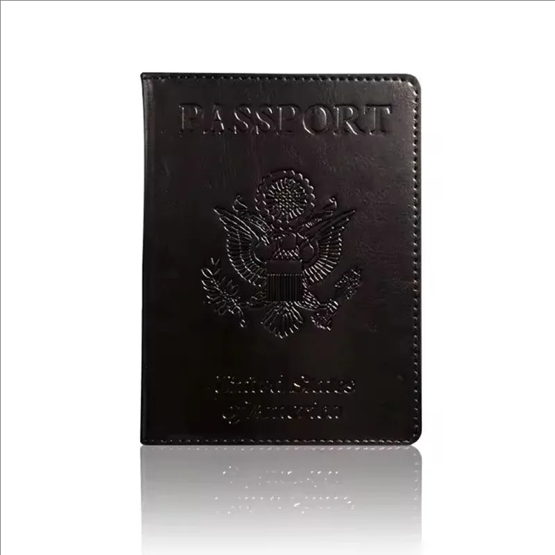 porte-passeport en cuir pu à motif gaufré, étui de protection fin pour documents, pour hommes et femmes, pour la vie quotidienne ou les voyages