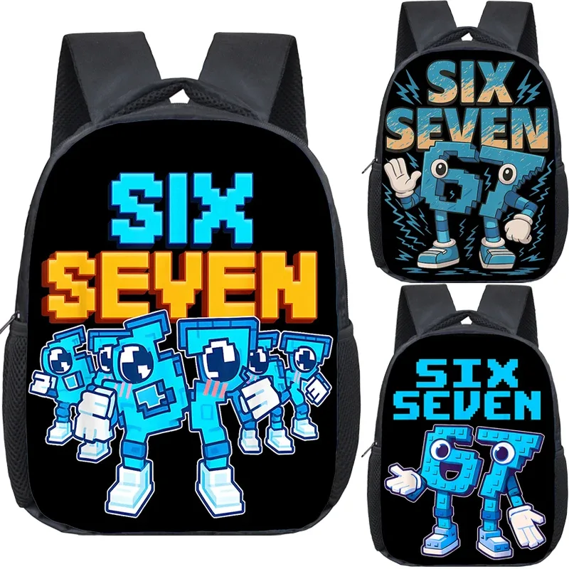 sac à dos orthopédique pour enfants, motif dessin animé, pour la maternelle, pour filles et garçons, avec les chiffres amusants 6 et 7, mochila meme 6 7