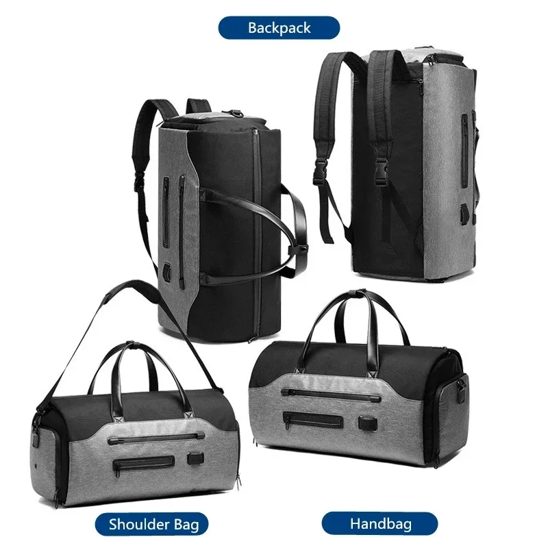 sac à vêtements ozuko multifonctionnel pour hommes, sac de rangement pour costumes, grande capacité, sac de voyage imperméable, sac à main pour hommes, poche pour chaussures.
