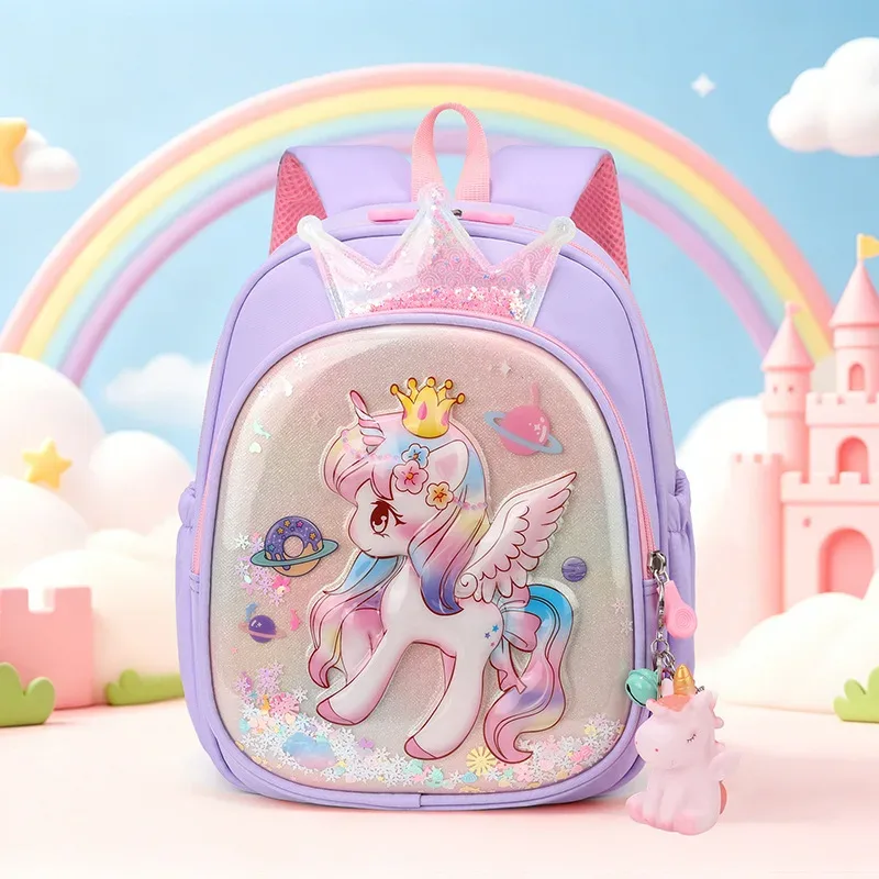 sac à dos princesse sirène de dessin animé pour filles de 3 à 6 ans, léger, pour la maternelle et l'école, sac de voyage, mignon sac à dos licorne