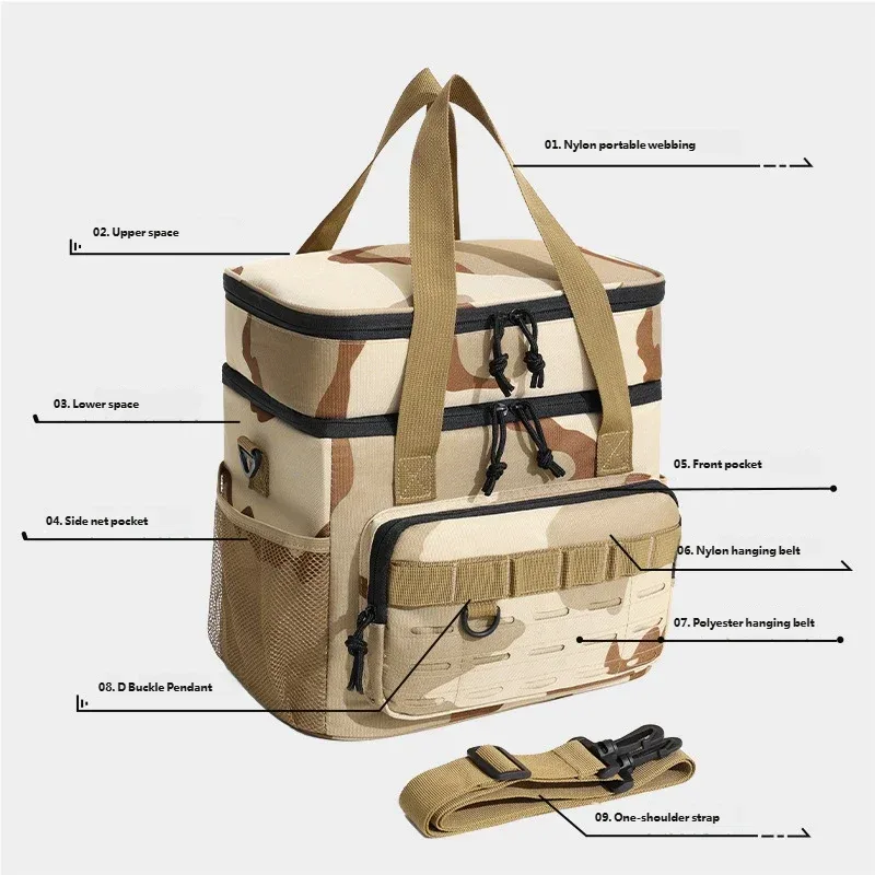 sac à dos isotherme de grande capacité en tissu oxford, 1 pièce, sac de bière de voyage en plein air, sac de glace étanche doublé de peva