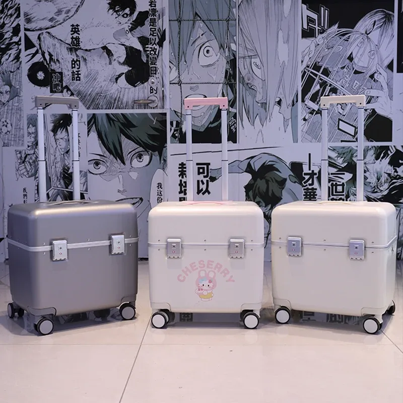 bagage 20 pouces cadre en aluminium valise à main femme avec compartiment porte-cabine d'embarquement valise à roulettes légère