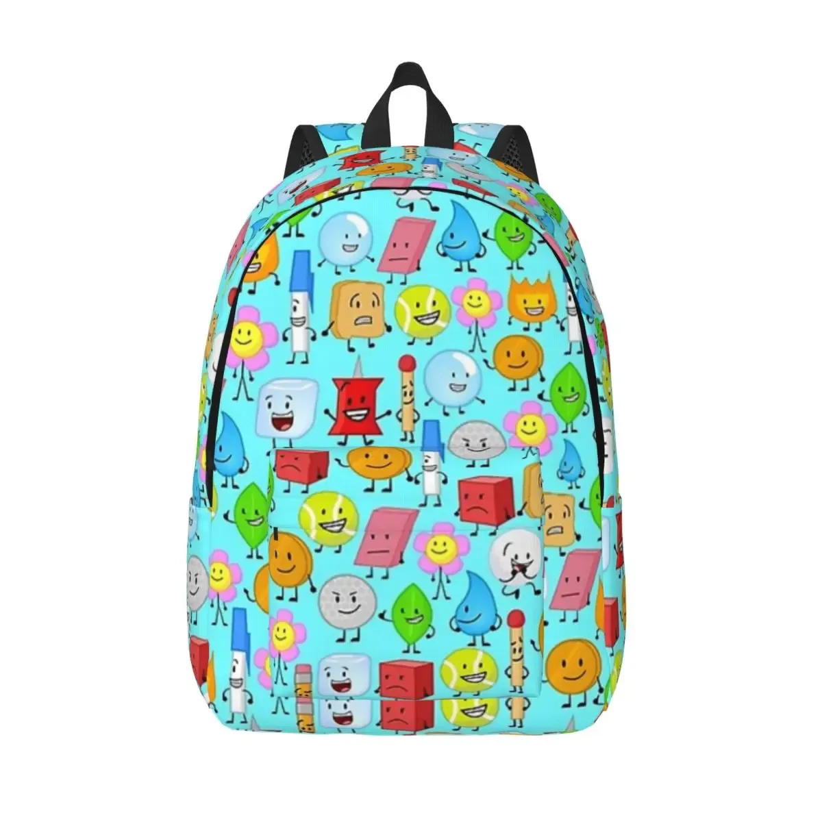 sac dos polyester noir motif battle for dream island poignée supérieure bandes épaules poches avant lateral usage voyage