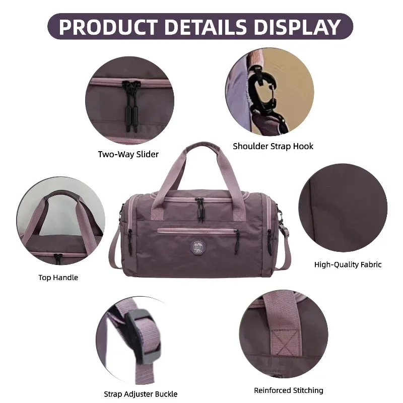 sac de voyage de grande capacité, sac de sport avec plusieurs compartiments, sangle réglable, idéal pour les voyages, les sports de plein air, le camping