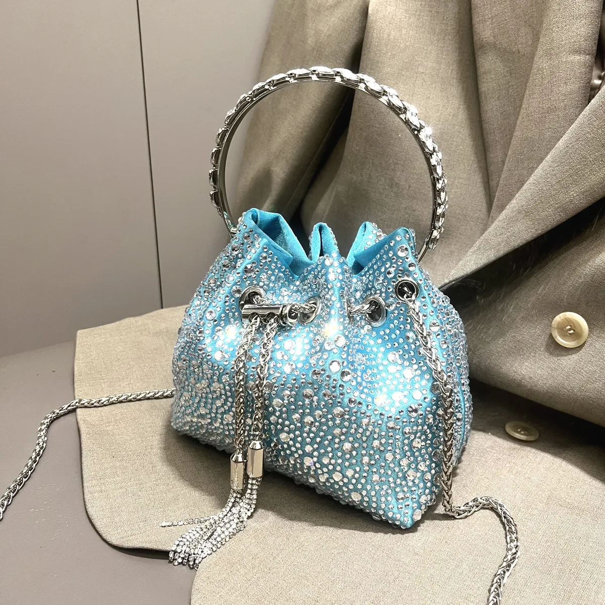 poignée strass pochette de soirée sacs à main et sac à main de luxe sac à bandoulière design brillant cristal pochette sac à main sac seau
