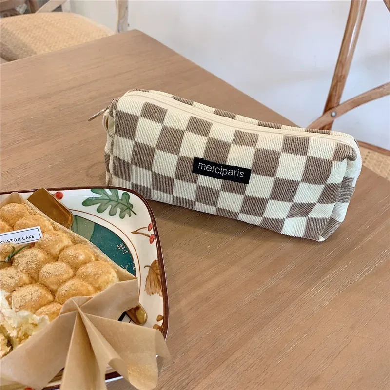 sac à main floral en velours côtelé pour femme, sac de rangement pour rouge à lèvres, sac à main kawaii, portefeuille de maquillage, trousse à crayons en poudre, sacs de voyage