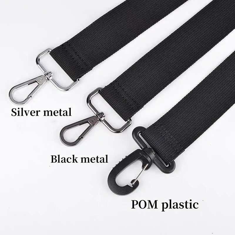 sangle de sac d'ordinateur en nylon pour hommes, 3.8cm de large, porte-documents, ceintures d'épaule à bandoulière, longues bandes réglables, noires