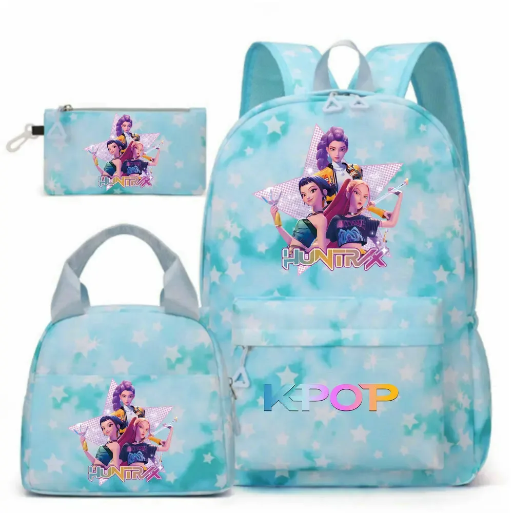 sac à dos kpop demon hunters pour filles, enfants, sacs à crayons, sacs à déjeuner, sacs à livres, sacs d'école pour femmes et adolescentes, ensembles de sacs à dos de voyage pour ordinateur portable