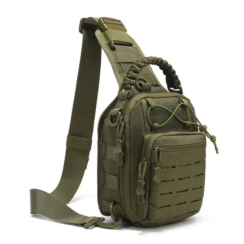 sac de poitrine en plein air pour hommes, sac à bandoulière tactique, sac à dos à bandoulière 900d oxford montagne camping pêche trekking molle mi