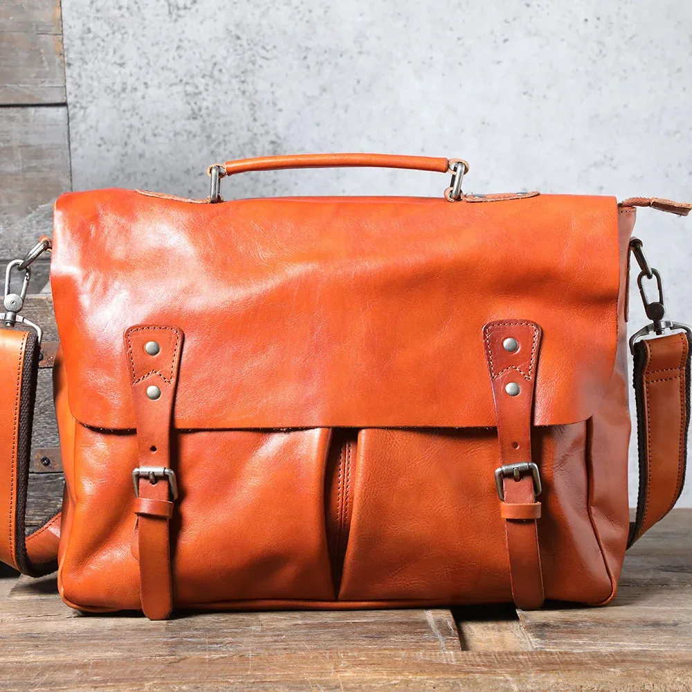 porte-documents en cuir véritable pour hommes, sac à main en peau de cercle naturelle, sacs de messager noirs pour ordinateur portable, affaires de luxe, haute qualité, mode