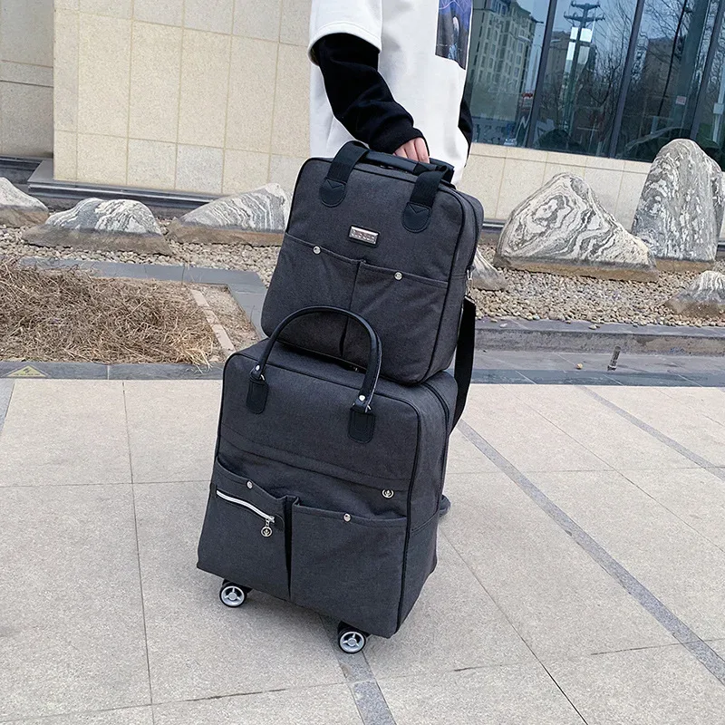 sac à roulettes pour femmes, sac à dos de voyage pour filles, sacs à roulettes de grande capacité, sac de voyage, valise, 2 pièces/ensemble, 2022