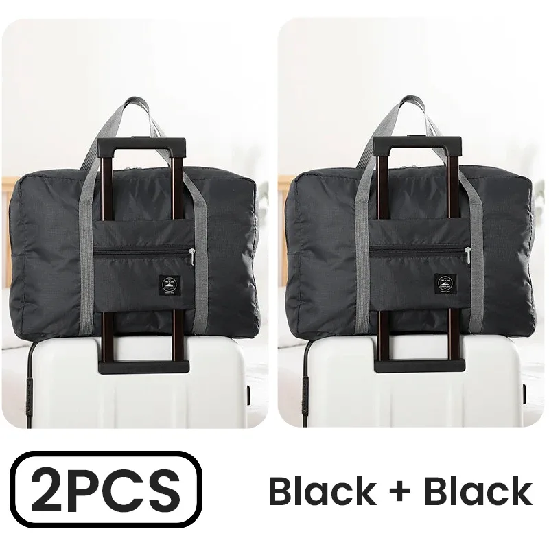 lot de 2 sacs de voyage pliables pour compagnie aériennes, sac à main pour week-end, fourre-tout d'hôpital de nuit, sac de sport pour femmes et hommes