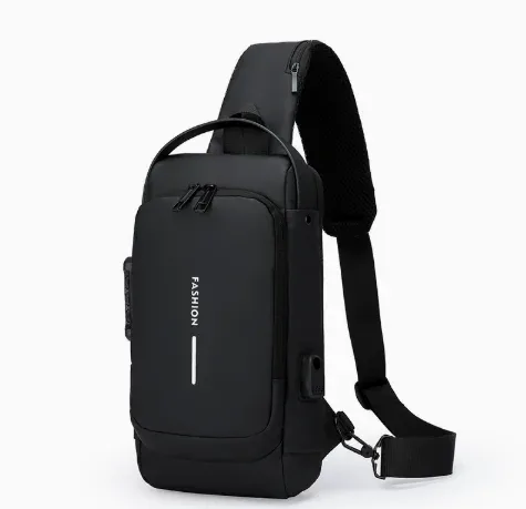 sac de poitrine antivol pour hommes, sacs à bandoulière avec port usb, sacs messager pour l'école et les courts voyages, sacs à bandoulière oxford pour hommes