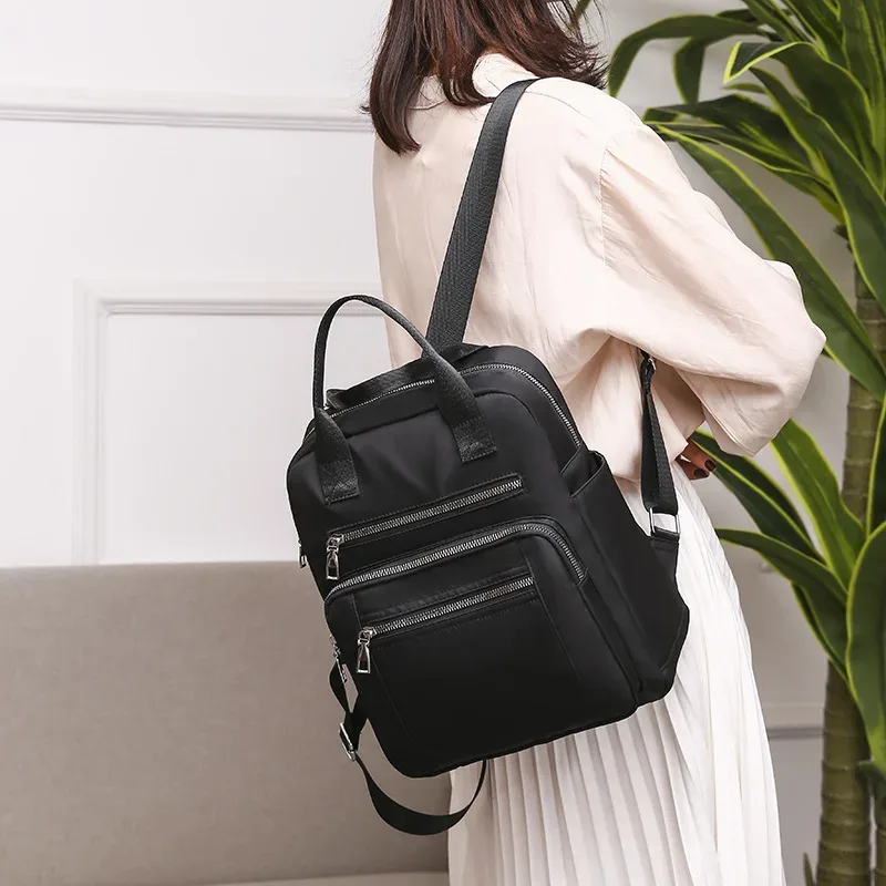 femmes sac à dos voyage décontracté imperméable oxford sacs à bandoulière femme grande capacité sac à main sac à dos noir sac à main école pack