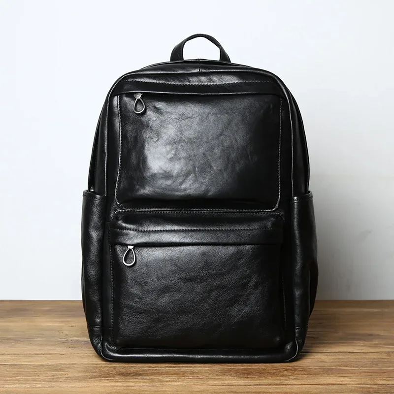 nzpj – sac à dos en cuir pour hommes, sac de voyage, mode européenne et américaine, vintage, première couche, en cuir de vache, pour loisirs