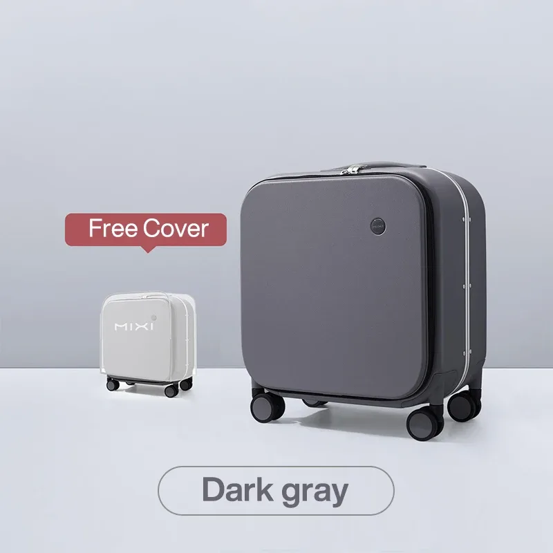 mixi nouveau design brevet valise à main femmes 18 pouces bagage roulant hommes polycarbonate cadre en aluminium élégant noble
