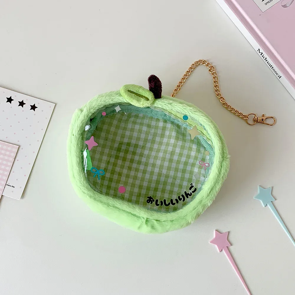 sac de rangement de poupée en peluche orange fraise, dessin animé mignon pour femmes, accessoires de décoration, pendentif, sac d'exposition de figurines, cadeaux d'anniversaire pour filles