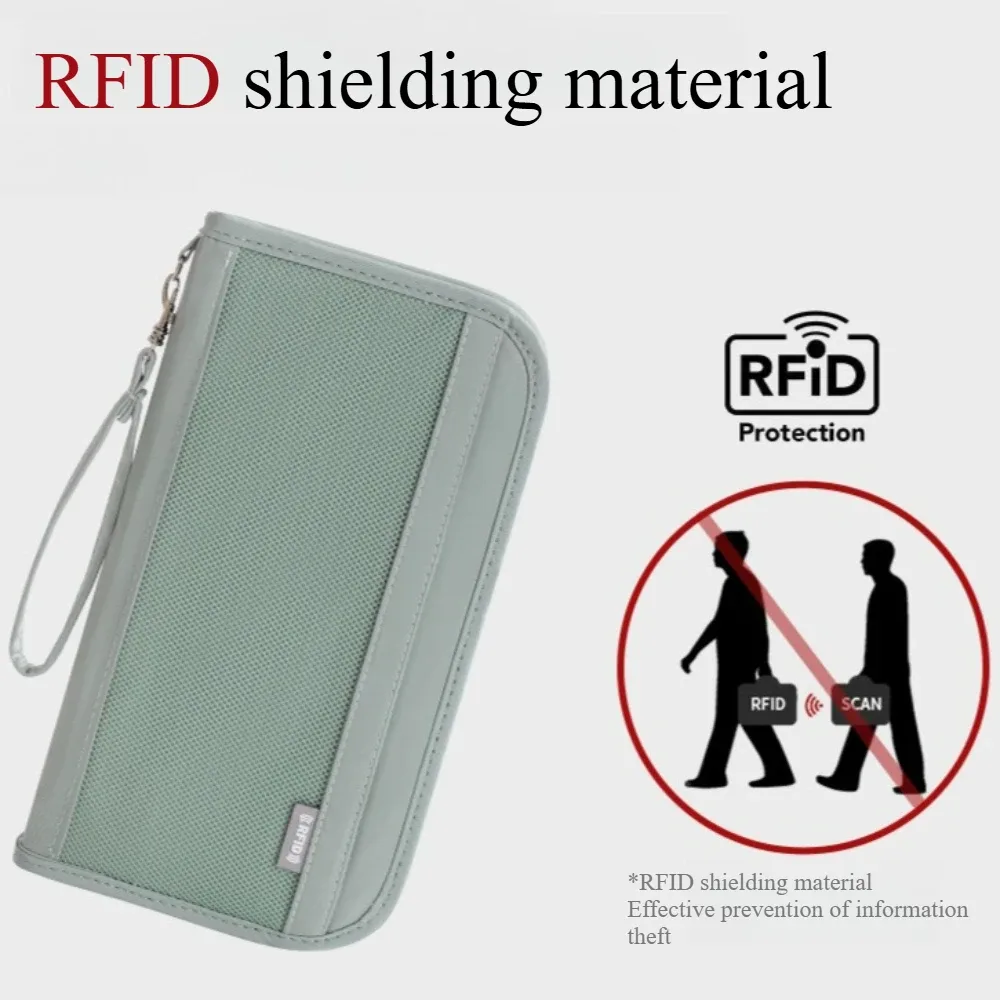 sac de voyage portable multifonctionnel pour passeports avec blocage rfid, sac de passeports familial, portefeuille de voyage étanche, accessoires de voyage