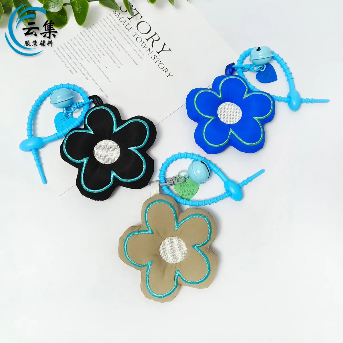 ins mode fleur pendentif 3d fleur porte-clés sac à dos porte-clés accessoire dentelle garniture arc tissu