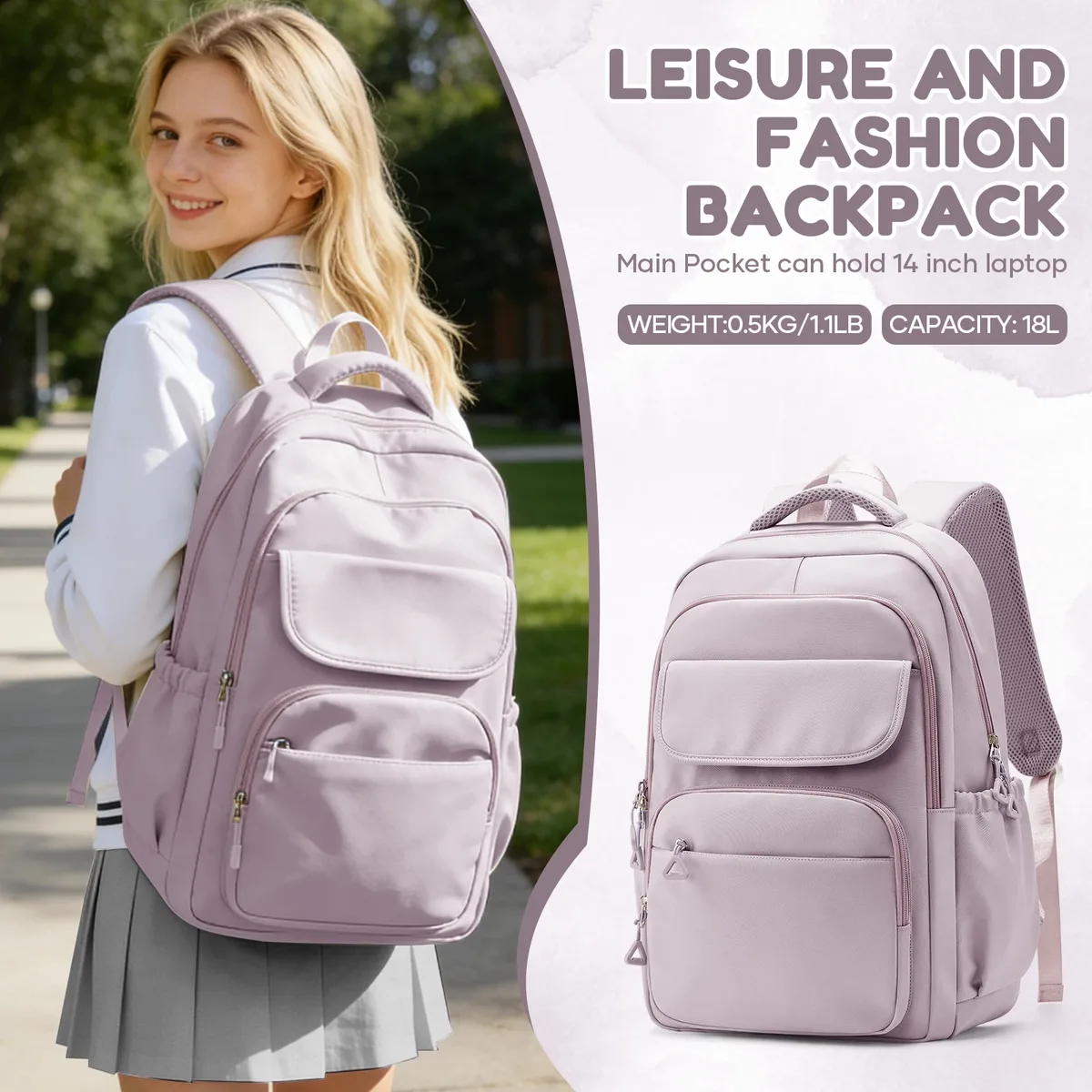 sac à dos scolaire pour filles et garçons, sac à dos décontracté pour l'université avec compartiment pour ordinateur portable, grande capacité, sac d'étudiant pour sorties, rentrée scolaire