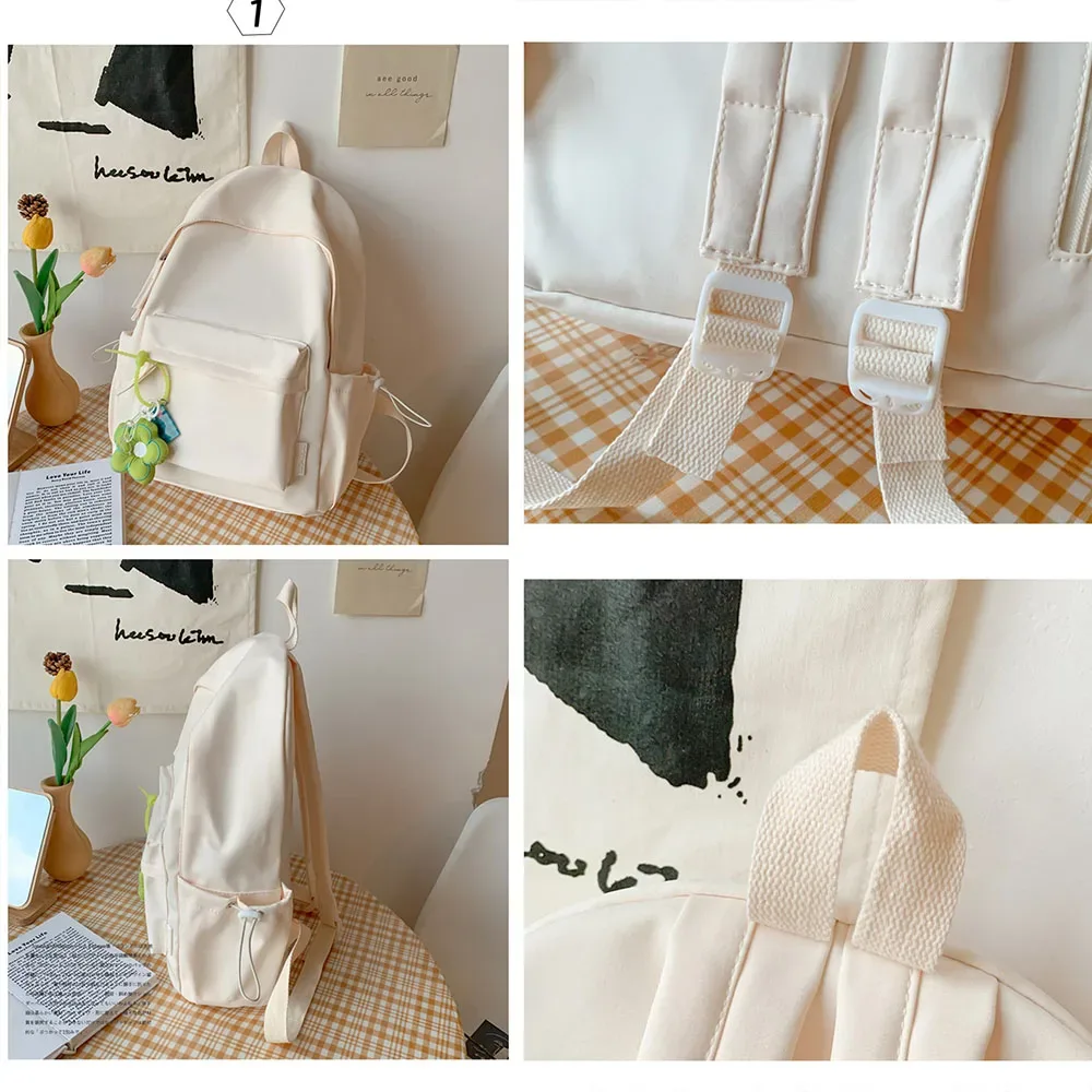 sac à dos polyvalent décontracté minimaliste rose pour étudiants, sac de voyage brodé, grande capacité, n'importe quel nom, style forêt