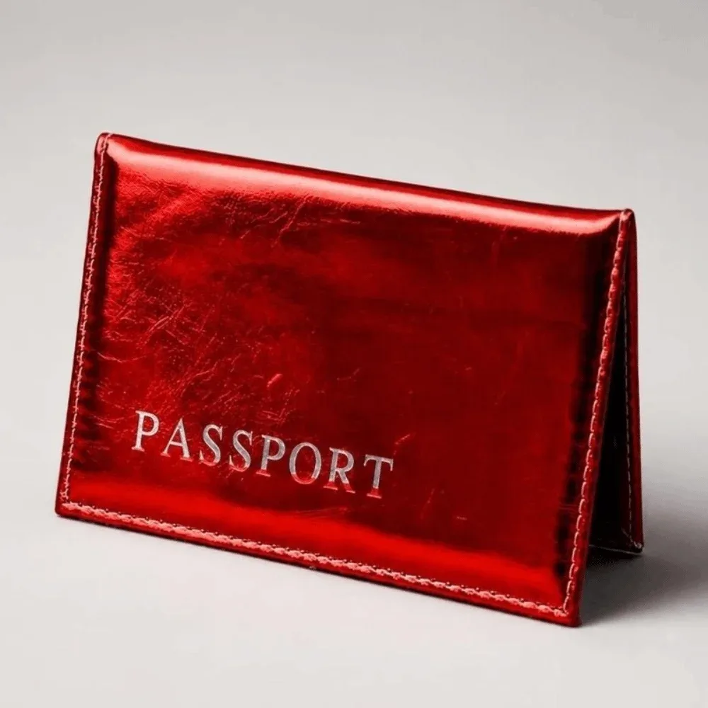 porte-passeport en cuir pu tendance, imperméable, brillant, avec paillettes, porte-cartes de crédit, multifonction, pour voyages d'affaires