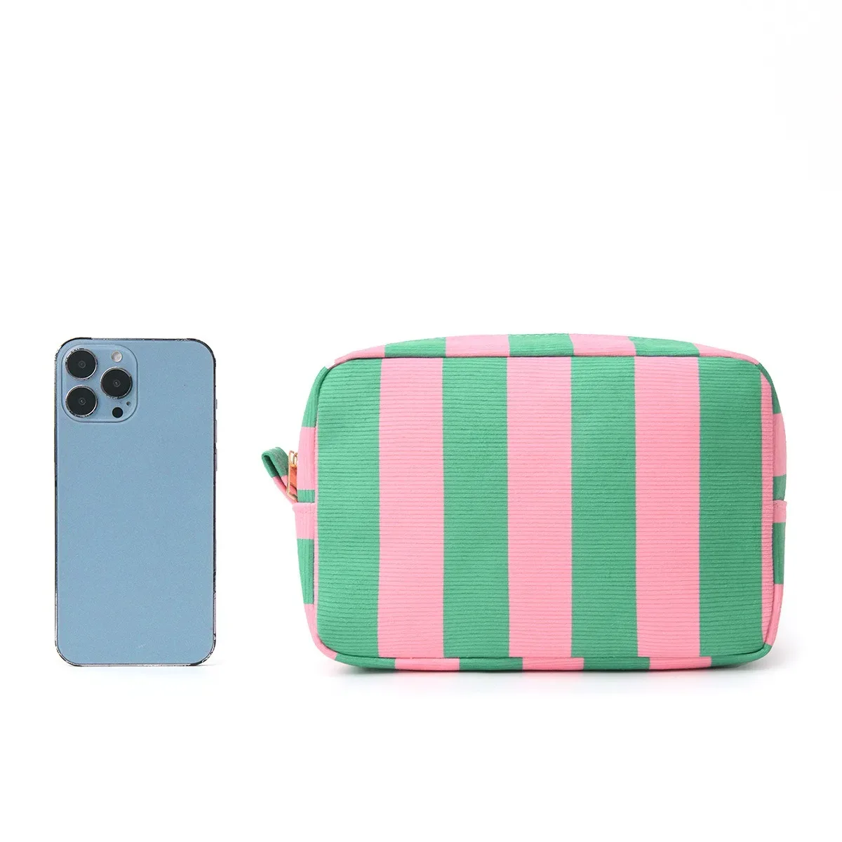 feihong sac cosmétique rayé transfrontalier velours côtelé sac de toilette portable de grande capacité sac de rangement de grande valeur de mode de voyage