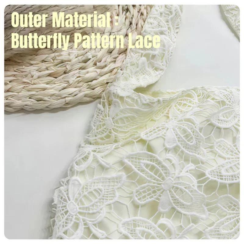 sac à main de plage grande capacité en dentelle tissée à motif papillon style bohème printemps-été pour étudiants et employés de bureau, sac à bandoulière, sac fourre-tout