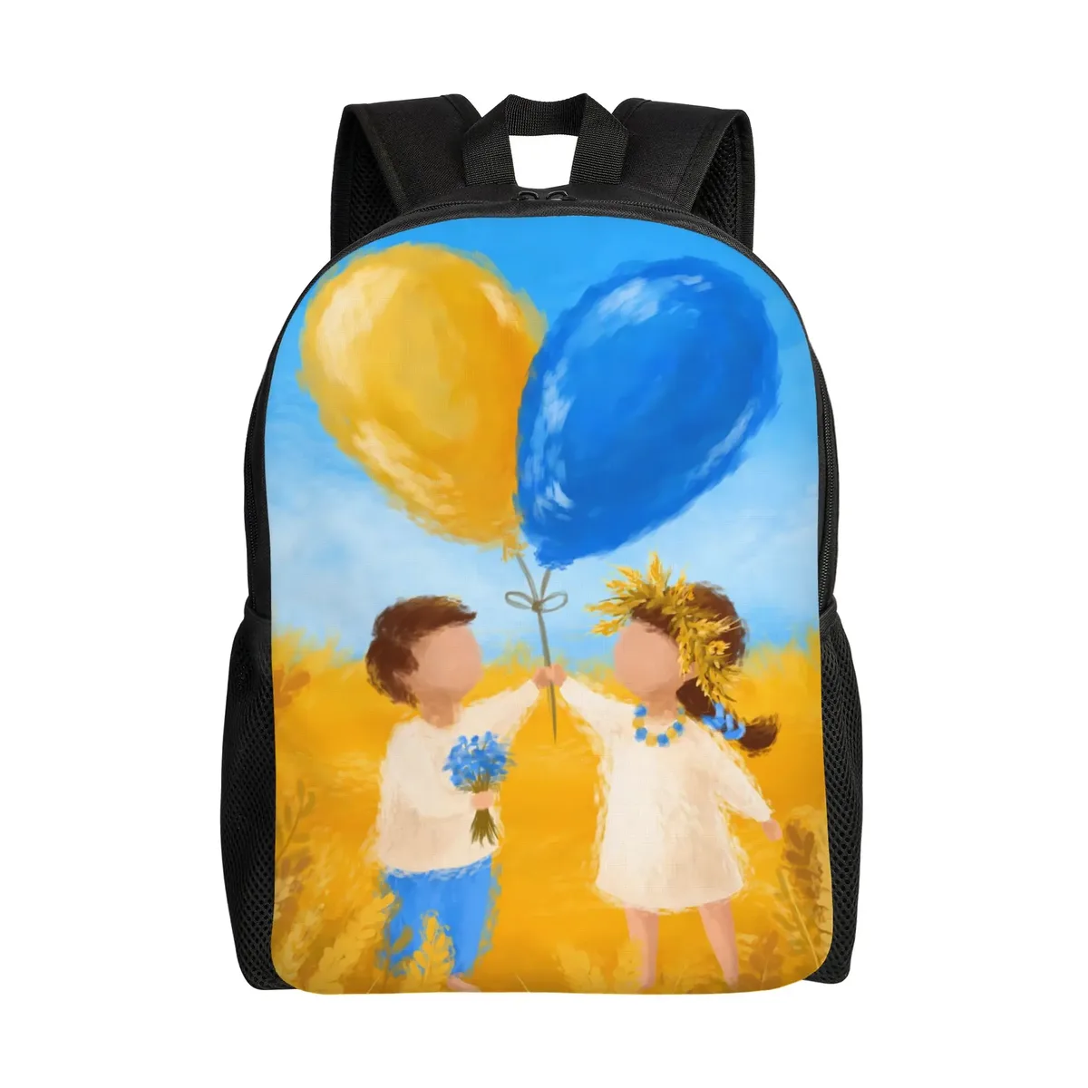 sac à dos de peinture d'interconnexion de sensation d'ukraine, sacs d'école, sacs de voyage d'université, convient pour ordinateur portable de 15 pouces, polyester unisexe avec fermeture à glissière