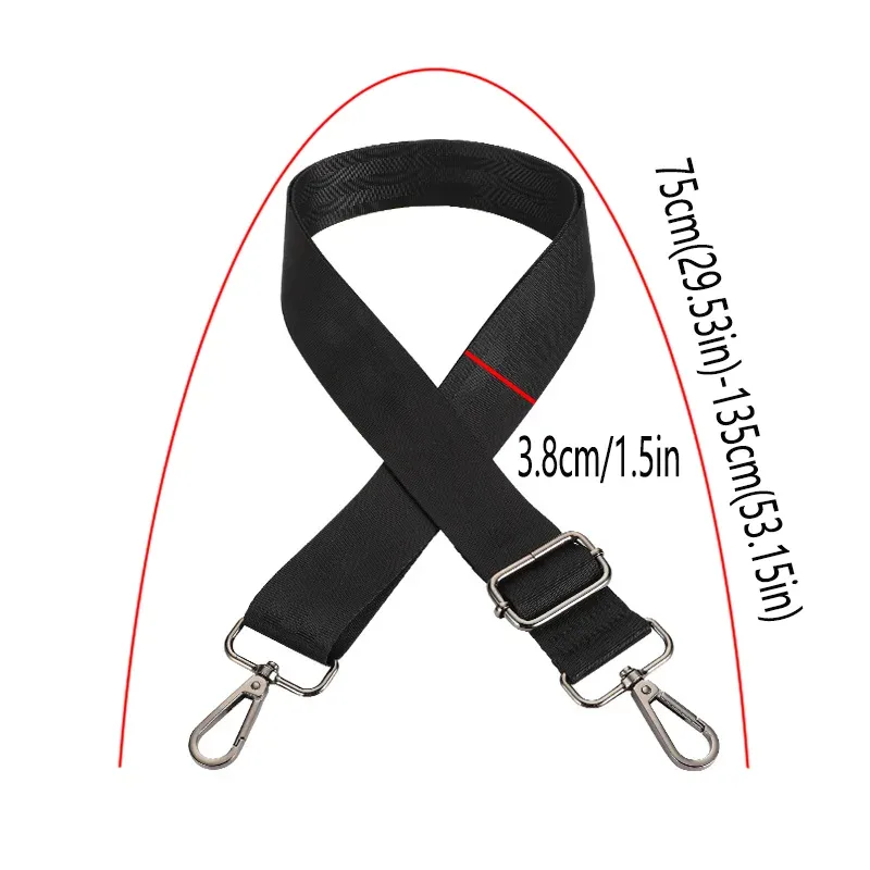 3.8cm sac pour hommes accessoires bandoulière bandoulière pour sac à bandoulière unique porte-documents sac d'ordinateur en cuir pu sac sangle