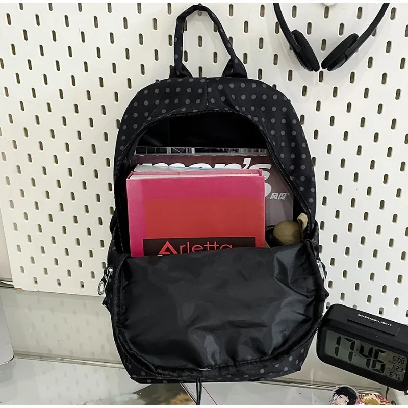 sac à dos à pois de style coréen, léger, pour voyage, école, sac à dos décontracté, grande capacité, pour ordinateur portable, sac à dos mignon pour l'extérieur