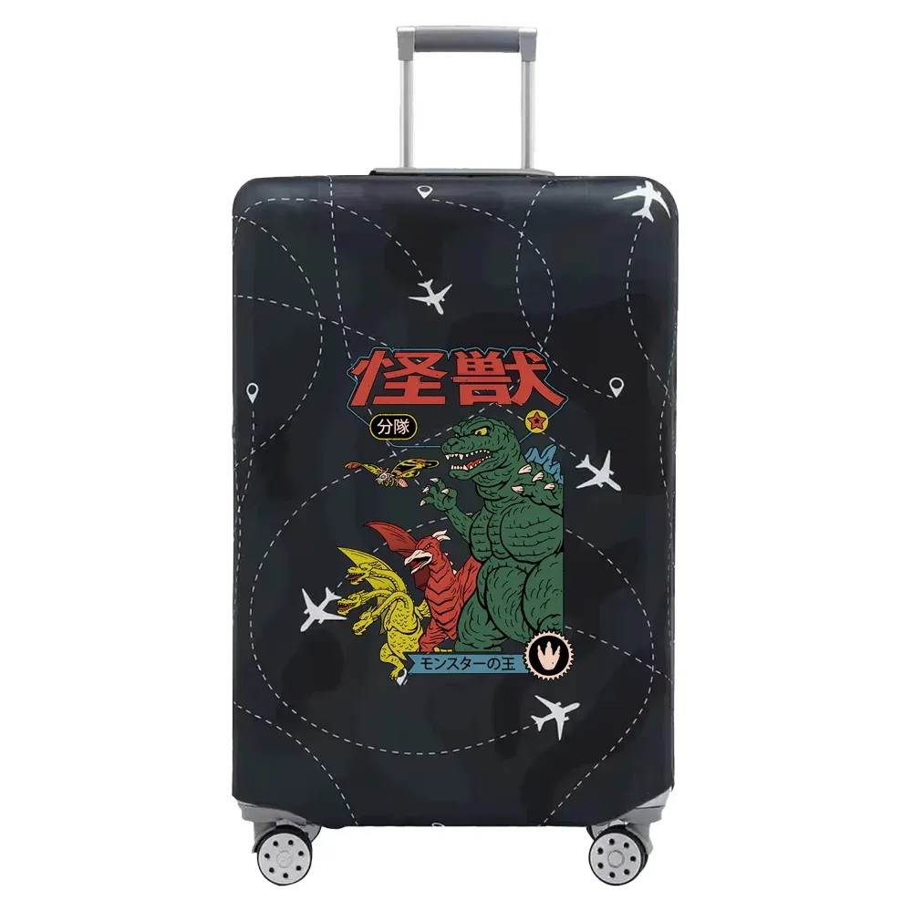 housse valise tissu extensible noire motif ramen bacon dessin animé voyage protection valise taille s m xl