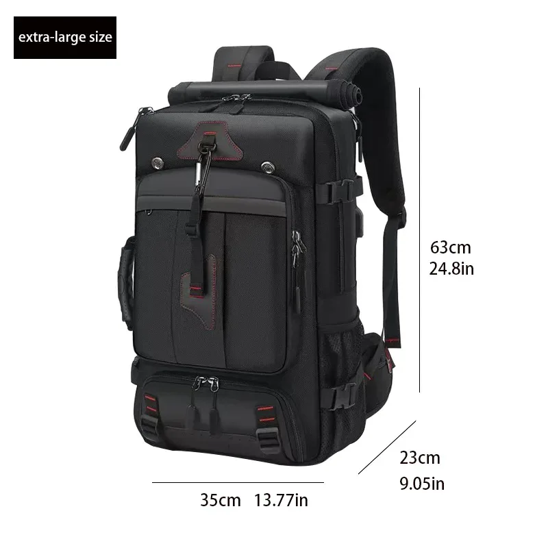 sacs à dos de voyage pour hommes et femmes, sac à dos surdimensionné de 60 à 70 litres, sac de voyage convertible durable, avec compartiment pour chaussures
