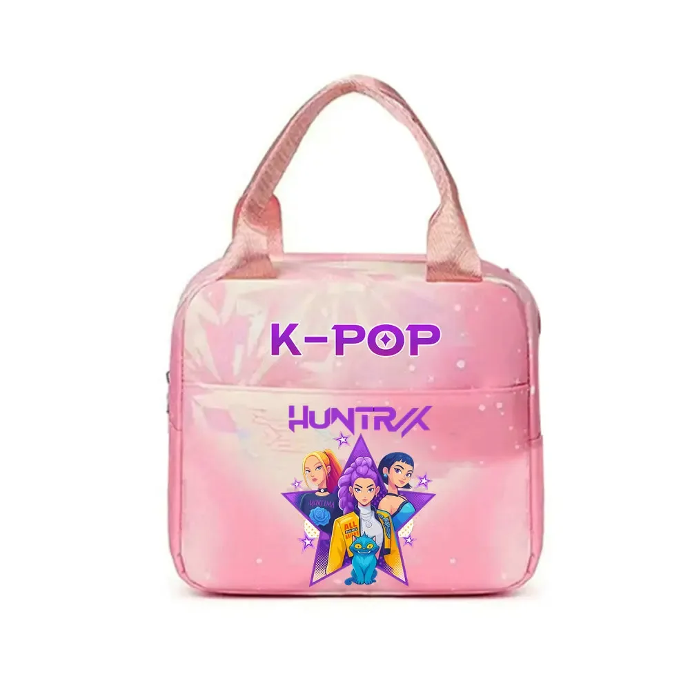 kpop demon hunters office workers avec sac à déjeuner portable isolé de grande capacité, sac à bandoulière à double usage