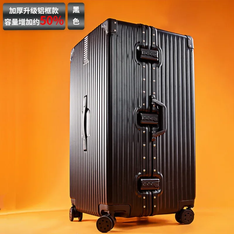 valise de voyage épaisse pour bagages unisexe extra large de 60/100 pouces, avec serrure tsa de grande capacité, boîtier de chariot, cadre en aluminium à fermeture éclair