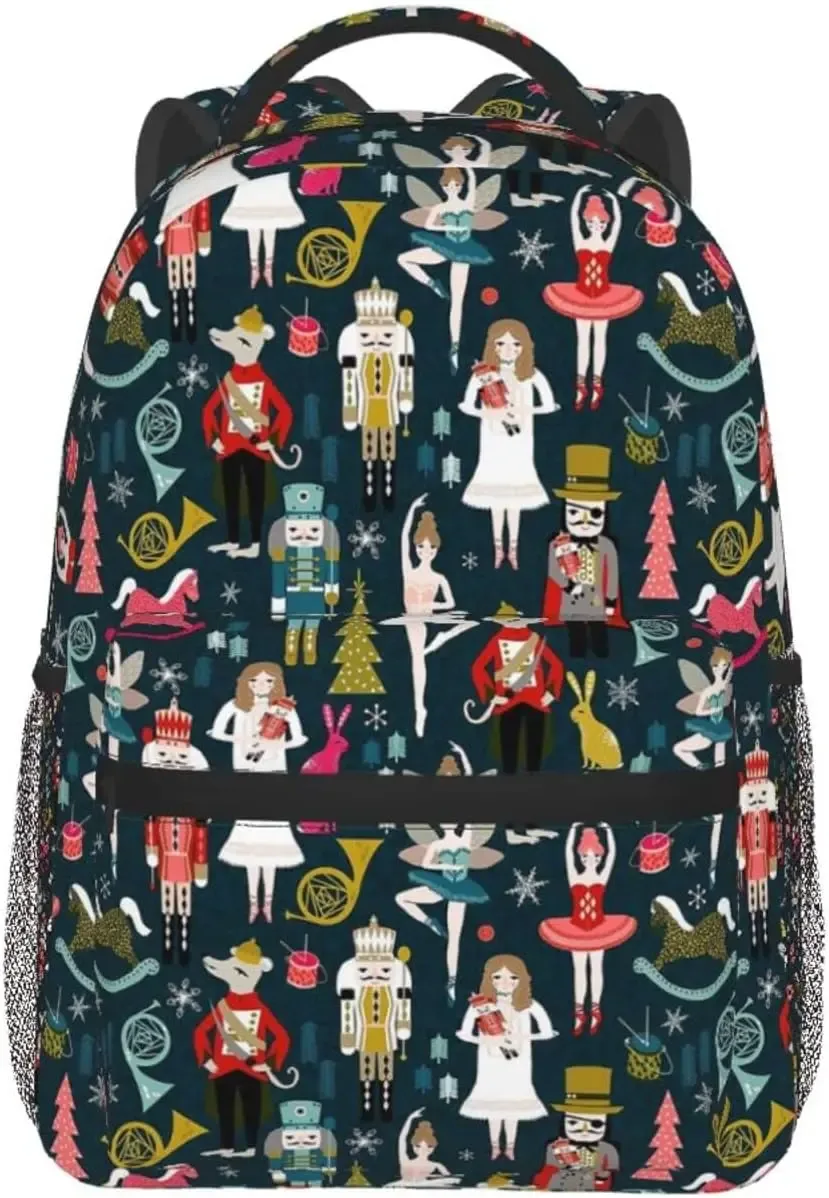 sac à dos de danse de noël ballet casse-noisette, sac à dos décontracté, sac à dos pour ordinateur portable, poches, sac à dos pour ordinateur, travail, affaires, voyage