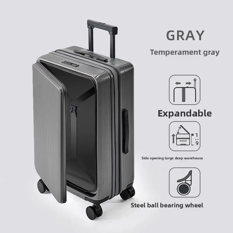 klqdzms bagage extensible abs + pc valise d'embarquement 20 "22" 24 "26" 28 pouces bagage de grande capacité valise de voyage à main pour femme
