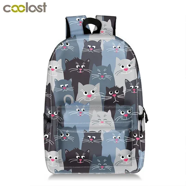 sac à dos imprimé chaton/chien, mignon, pour adolescent, garçon, fille, enfants, cartable pour voyage